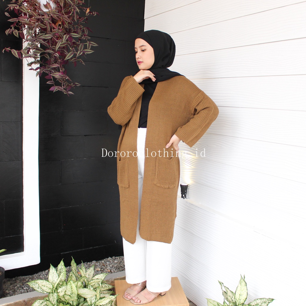 LONG KARDIGAN OVERSIZE RAJUT JUMBO | CARDIGAN TUNIK JUMBO RAJUT TEBAL