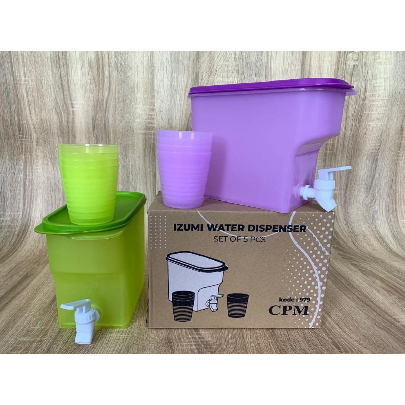 DISPENSER KULKAS SET GELAS WARNA 3.5 LITER IZUMI WATER / GALON DISPENSER KULKAS PUTIH TANPA GELAS / 