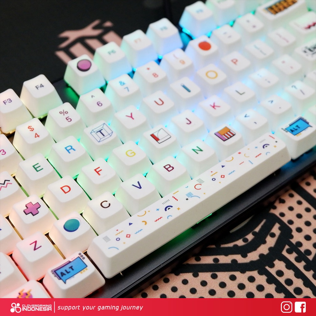 Keycaps Memphis R2 PBT Dye Sub - for Mechanical Keyboard