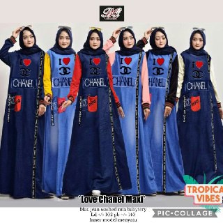 Gamis Jean Love Chanel Maxi