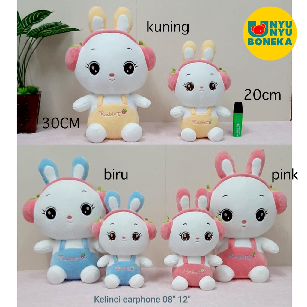 Boneka kelinci rabit impor earphone 20Cm 30cm kado ultah animal kado ultah