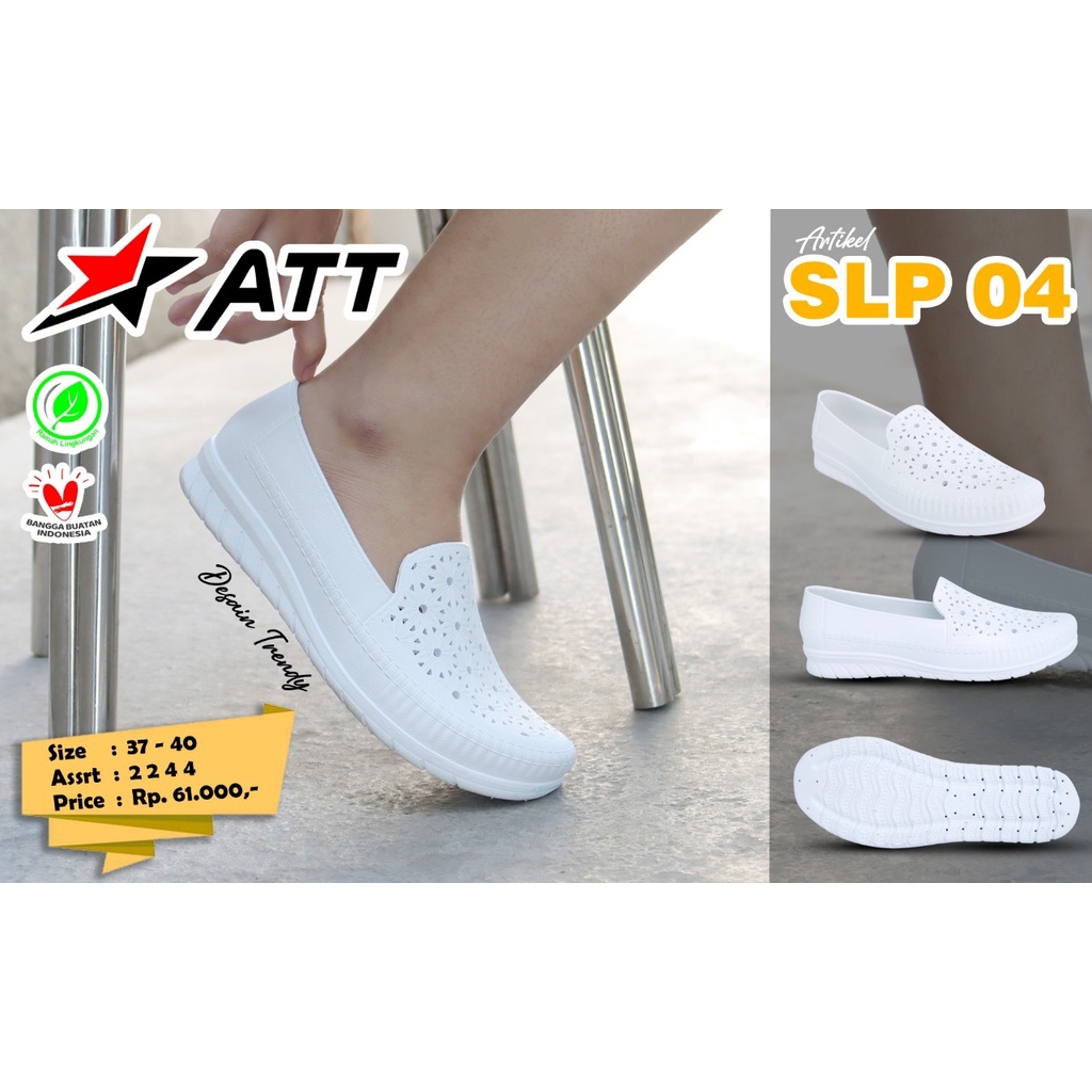 ATT SLP 04 Sepatu Karet Wanita Slip on WHITE