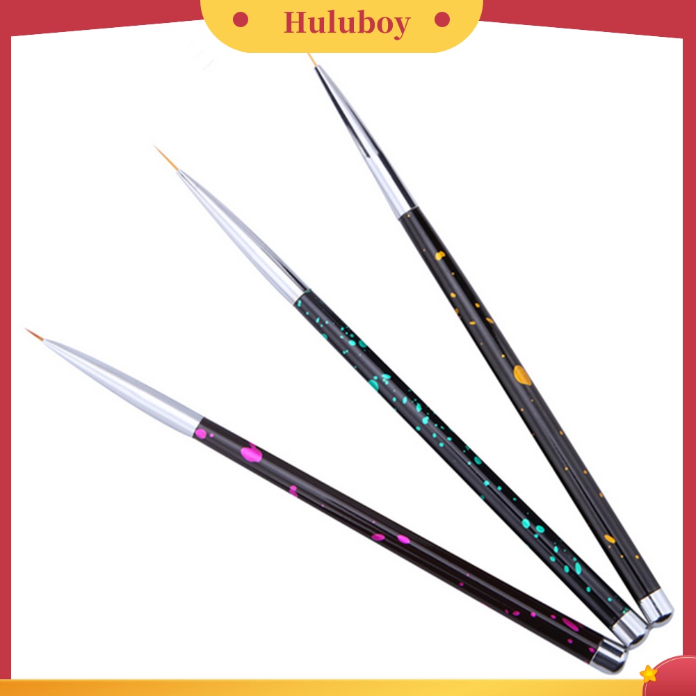 Huluboy Huluboy♡ Set Brush Pen Liner Gambar Dot Bunga Grid Untuk Nail Art DIY