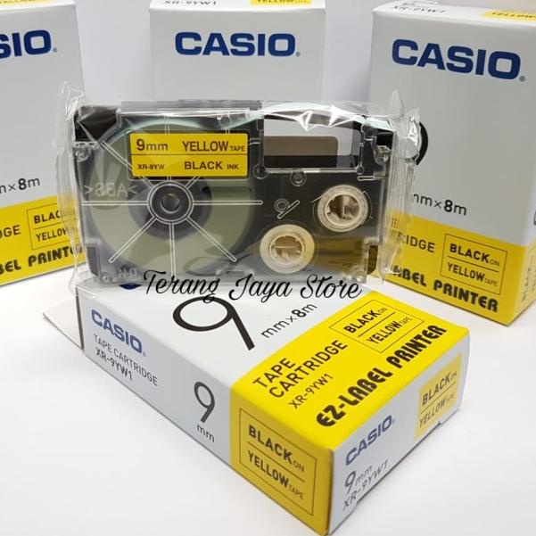 

☄ Tape Label Casio Black Ink Yellow XR-9YW1 Label Casio 9mm (Kuning) ►
