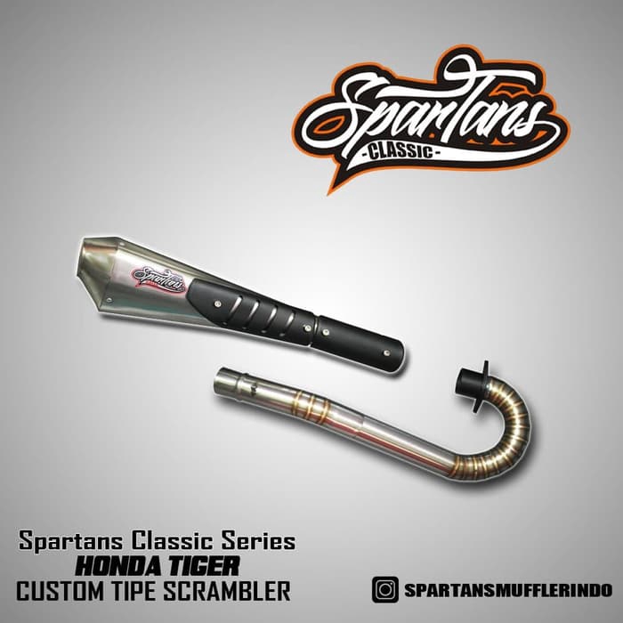 Knalpot Scrambler Spartans Street Series untuk Tiger Scorpio Thunder