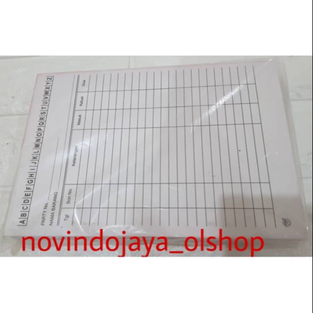 

KARTU STOK PUTIH ABJAD 100 LEMBAR TERLARIS ECER 1PAK