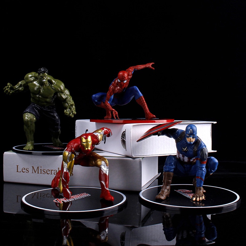 2022 Mainan Action Figures The Avengers Spiderman Captain America Bahan PVC Untuk Hadiah Anak Laki-Laki