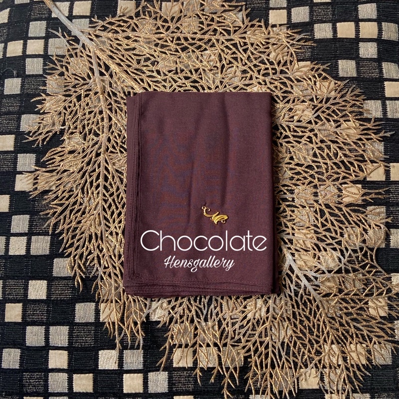 Part 1 Mylady Hijab Plain Voal Ultrafine by Myladyhijab dark mustard silver broken white optic white-CHOCOLATE