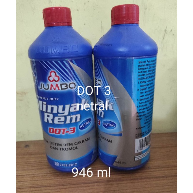 minyak rem jumbo 946 ml for 3 netral 100% original