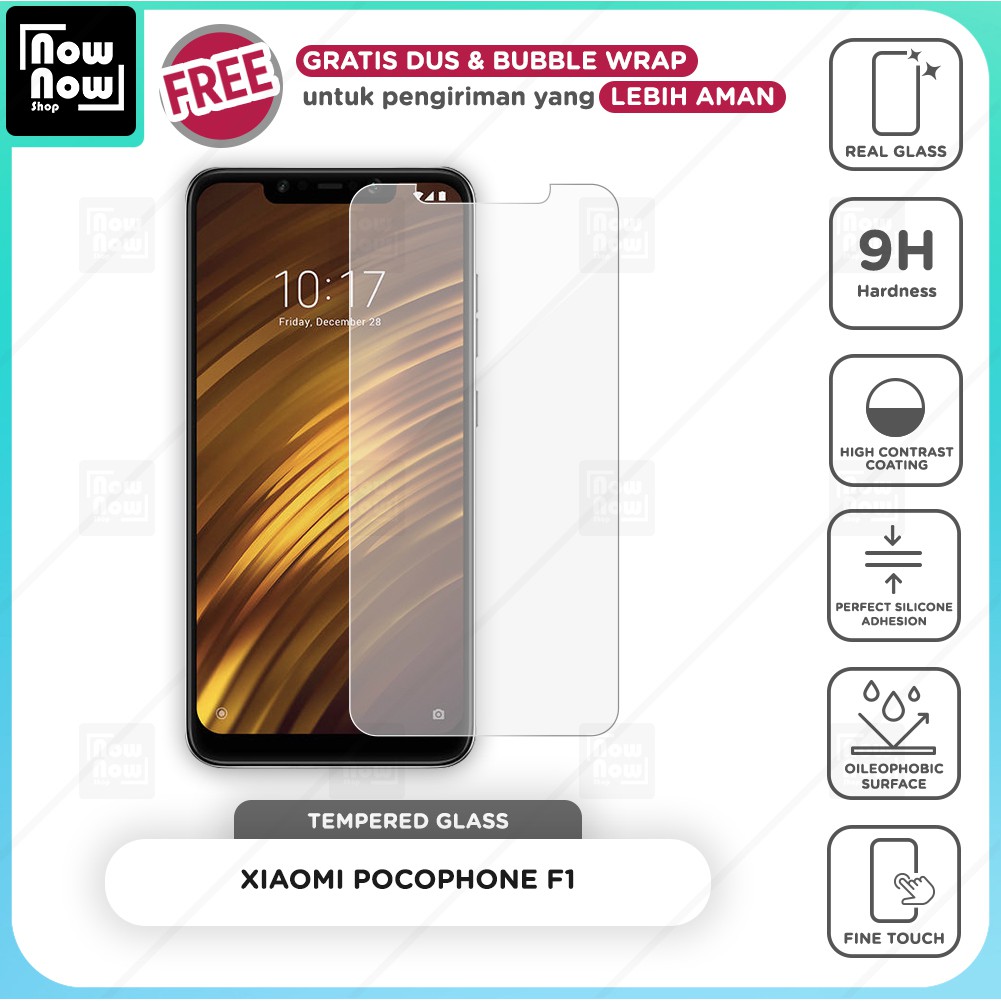 Tempered Glass Anti Gores Xiaomi POCOPHONE F1 Screen Guard Protector 9H Kaca Temperglass pokopon