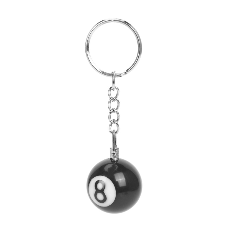 2x Gantungan Kunci Bola billiard key ring happy No. 8