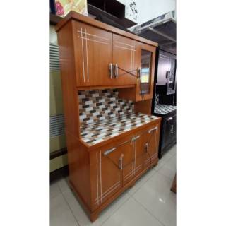 Lemari sayur lemari dapur 3 pintu kitchen set rak piring kayu melamik