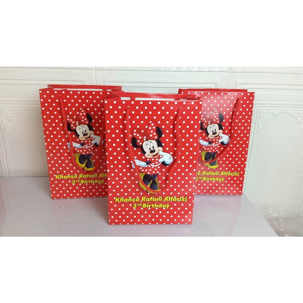 paper bag minnie mouse / wadah snack minnie mouse / paper bag custom minnie mouse / wadah snack cust