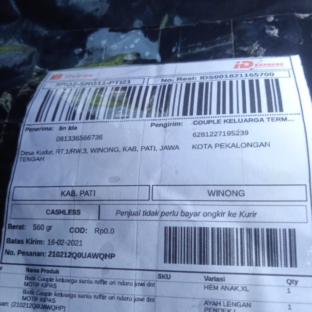 Batik Couple Keluarga Sania Ruffle Ori Ndoro Jowi Dnt Motif Kipas