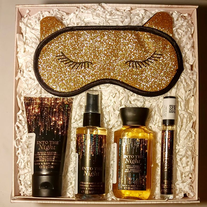 BBW INTO THE NIGHT WITH SLEEP EYE MASK COVER GIFT SET BATH &amp; BODY WORKS