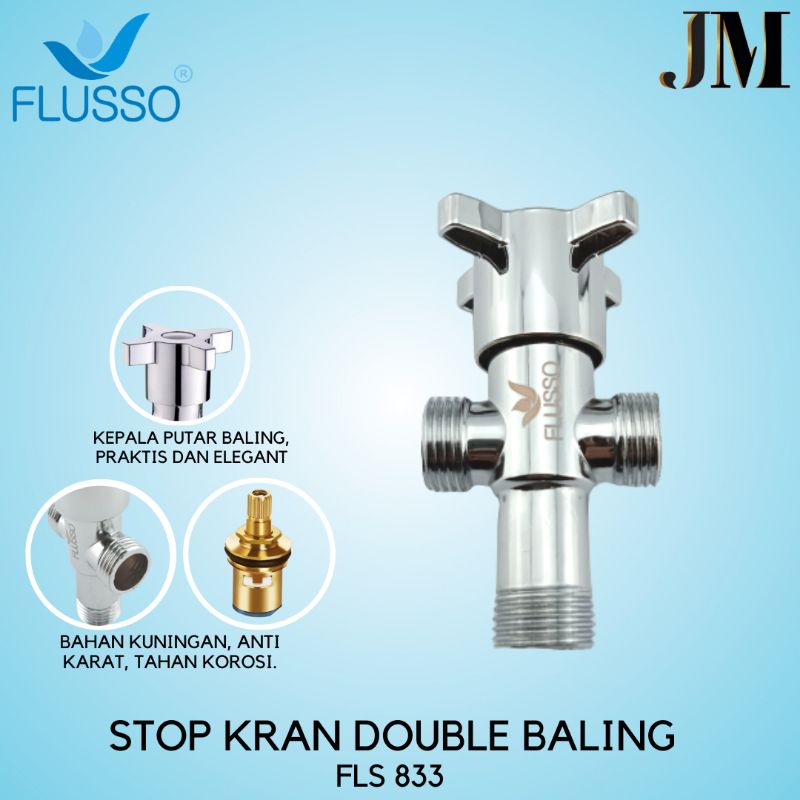 Jual Stop Kran Double Baling Stop Kran Kloset Cabang Stop Kran Jet Shower Keran Bidet T