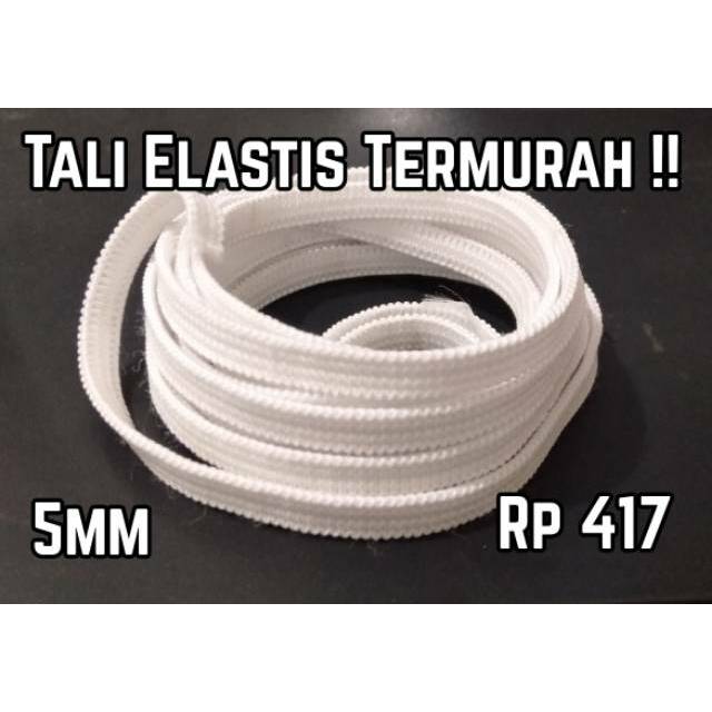 Tali Elastis Putih 3mm Dan 5mm @107M Murah