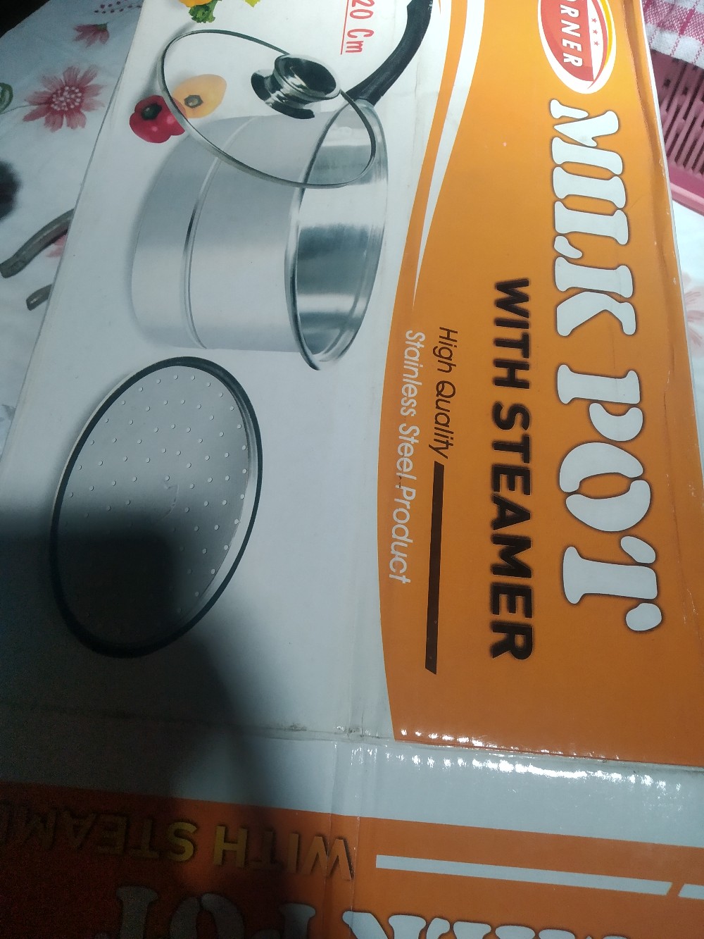 Panci Susu / Panci Gagang / Milk Pot With Steamer Corner 20cm Tutup Kaca