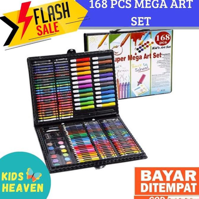 

BARU! 168 pcs - pensil warna, alat tulis set crayon, coloring set, colouring - Hitam