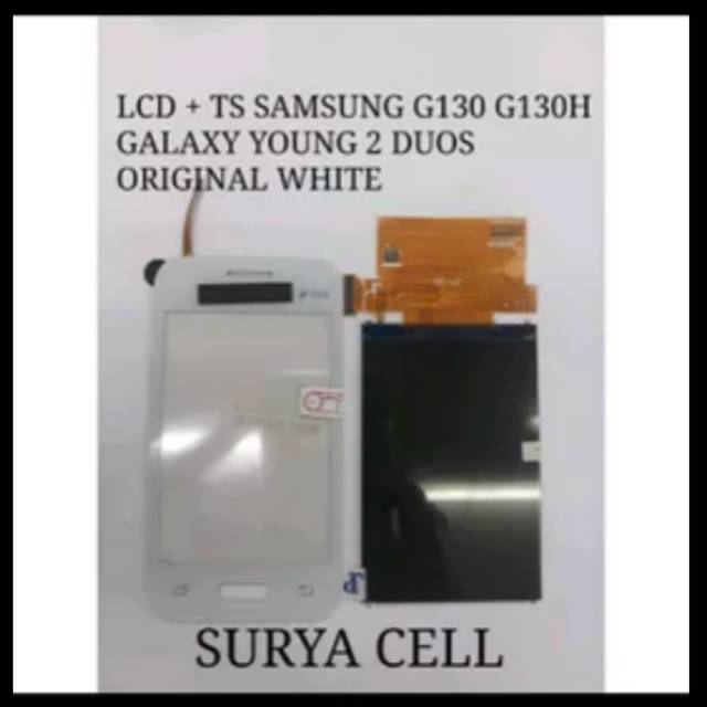 LCD TOUCHSCREEN SAMSUNG G130 G130H GALAXY YOUNG 2 DUOS ORIGINAL WHITE
