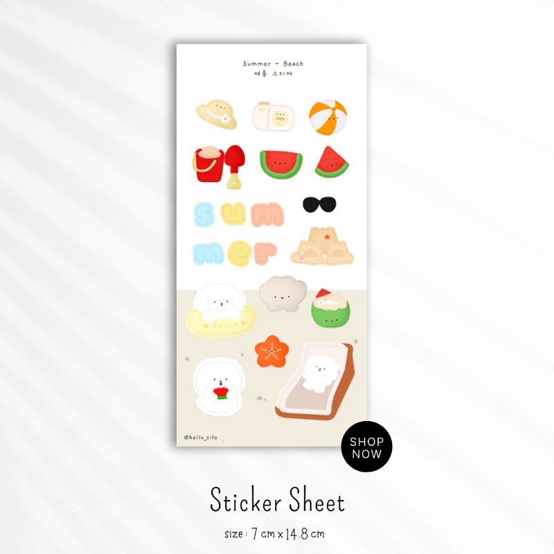 

Summer - Beach - 7 x 14.8 cm Study & Journal Sticker Sheet