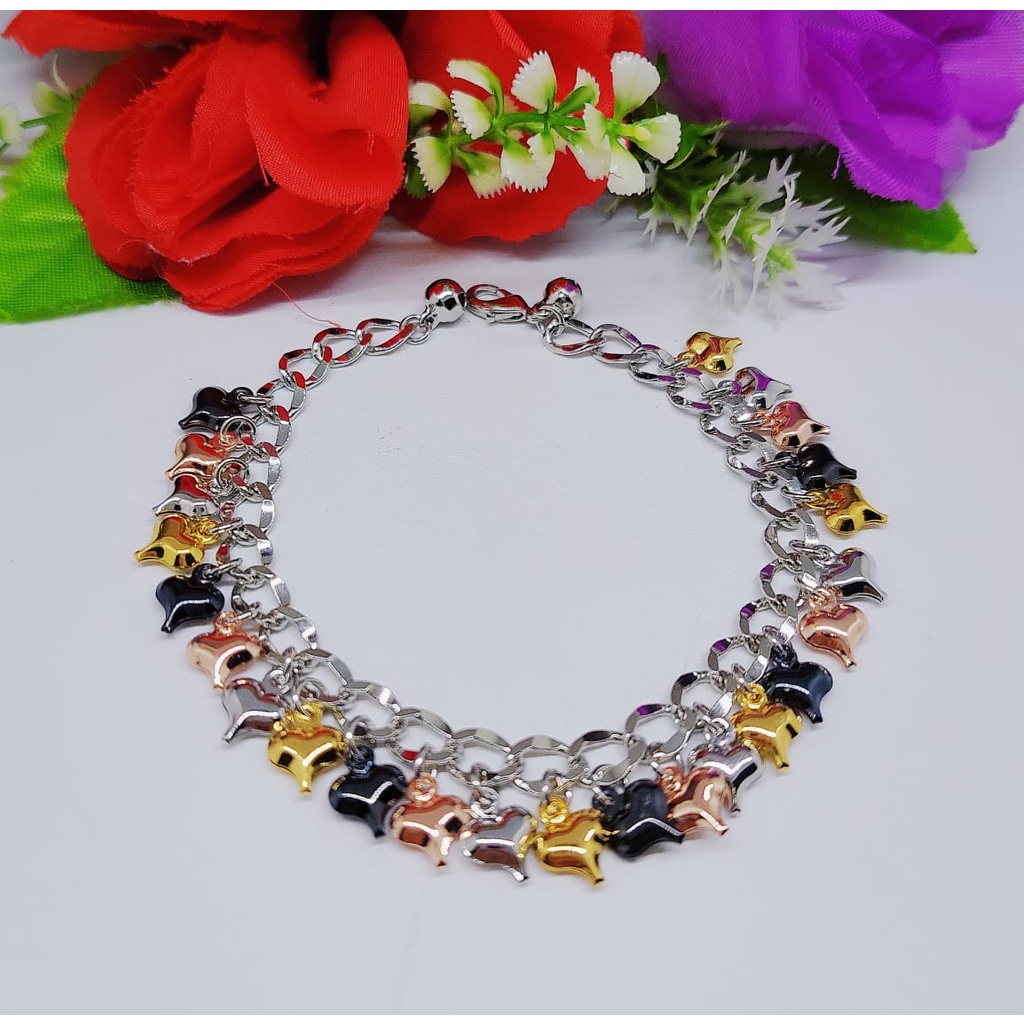 Xuping gelang love kombinasai lapis emas fashion jewelry