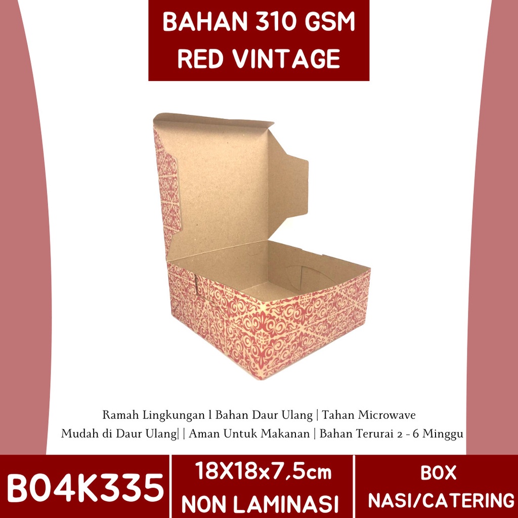 Box 18x18 Box Catering Dus Nasi Dus Catering 18x18 (B4K335-18X18X7.5 Cm)