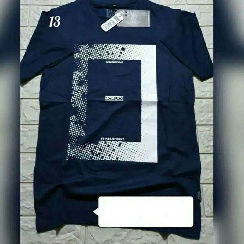 kaos boombogie original/kaos distro-Navy kotak