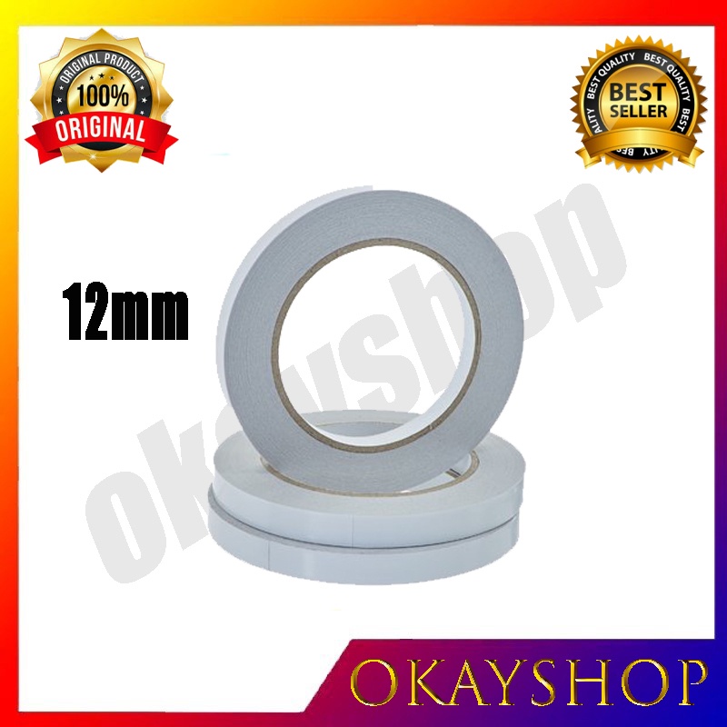 

Okayshop isolasi bolak balik selotip double tape tissue 12MMX10Y(8M)