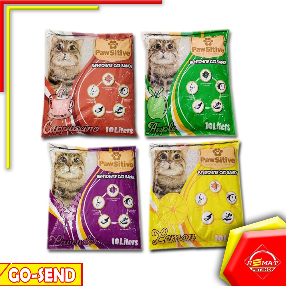 [GOSEND] Pasir Kucing Pawsitive 10 Liter / Cat Litter Gumpal Wangi Pawsitive