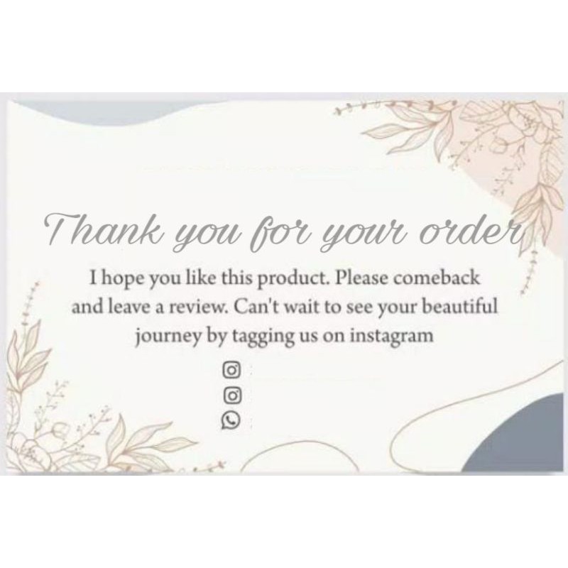 

THANKYOU CARD COSTUM 9x6 cm TERMURAH