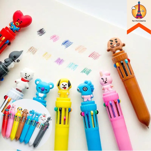 

Pulpen Cetek Unik 10 Warna BT21 Import Pulpen Bangtanoys Pen Ballpoint Funny BT21 Unique Flat Pens 10 Colors Fancy Best Gift Stationery For School Alat Tulis Kantor Sekolah Ready Grosir