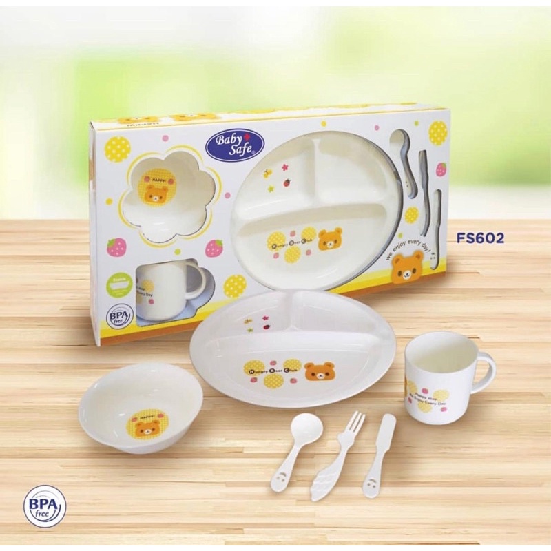 Baby Safe FS602 Feeding Set 6pcs - Peralatan Makan Mpasi