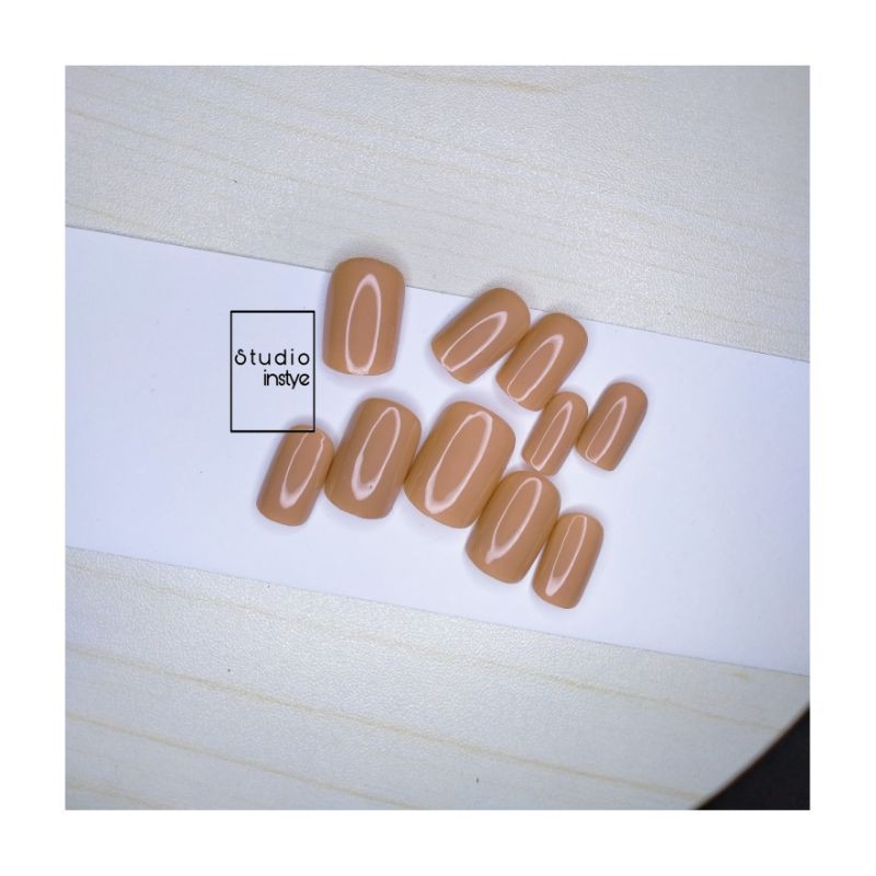 Fake nail handmade nude Polos kuku palsu
