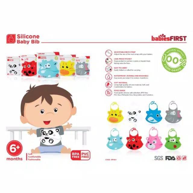 Babiesfirst Silicone Baby Bib / Celemek Bayi Silikon (Tersedia varian karakter)