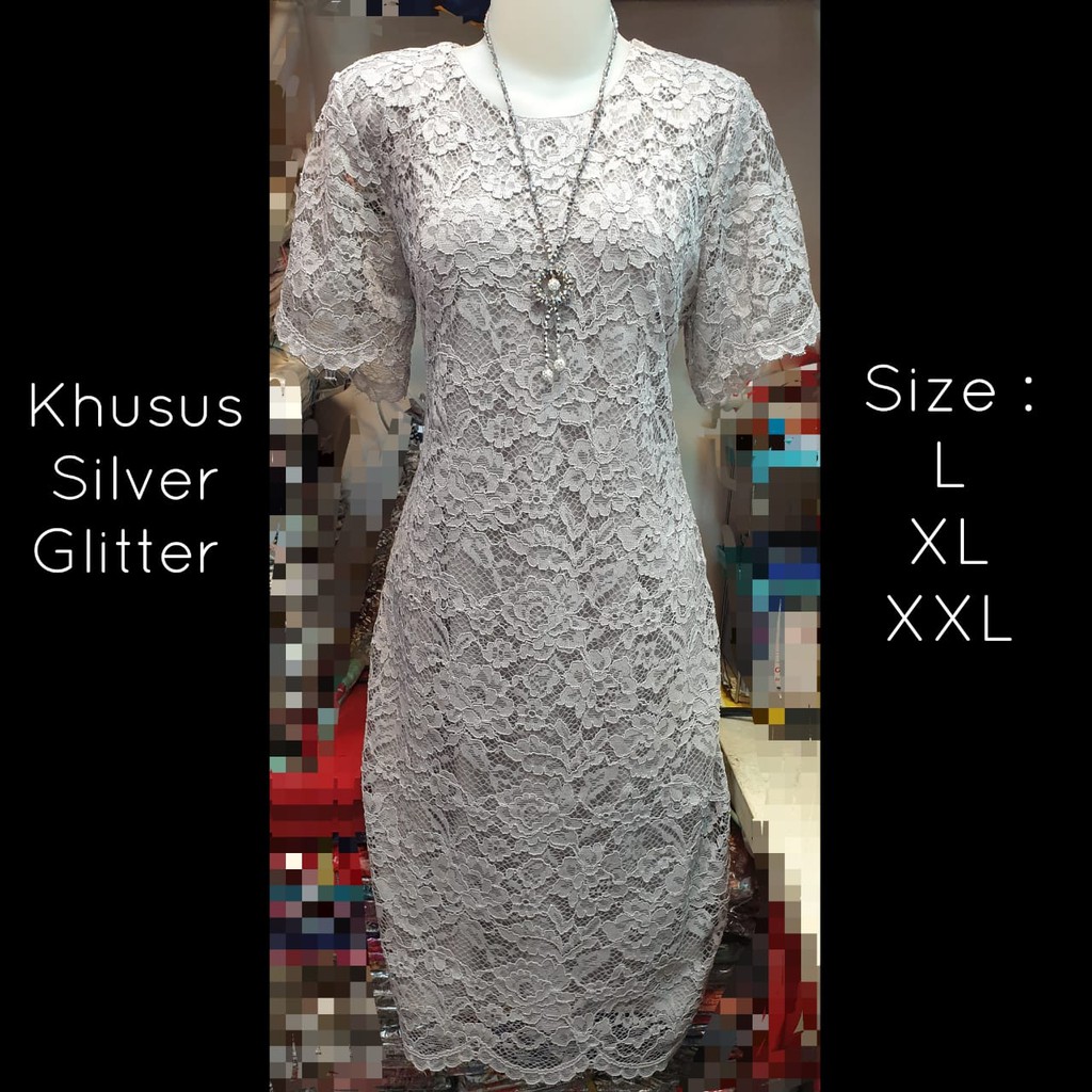 Dres Brokat Glitter XL Dress Brokat Elegan Premium