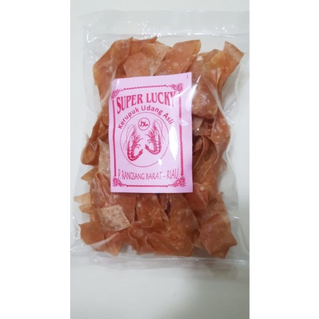 

Kerupuk Udang Super Lucky, Asli dari P. Rangsang, Riau , 450 gram dengan kemasan kardus ( 300 gram netto )