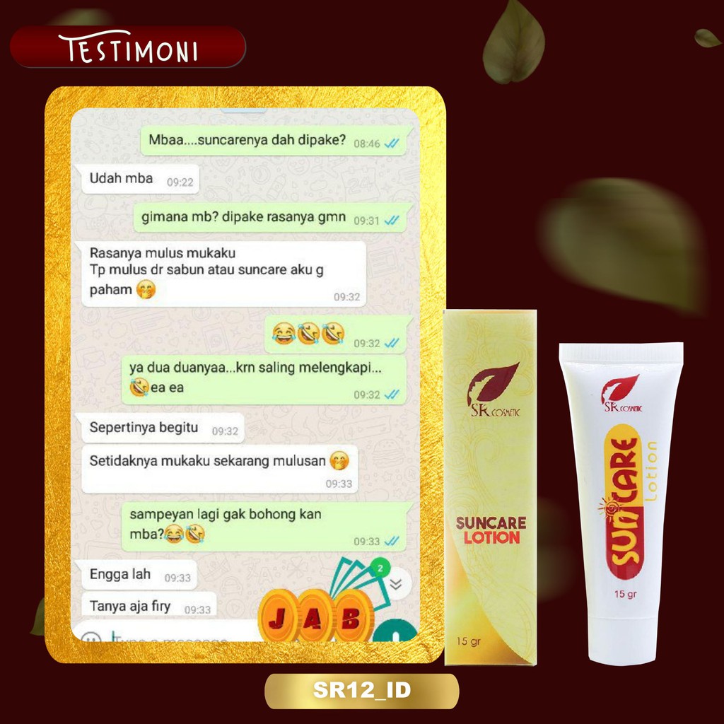 SUNCARE SR12 SPF 25 / SUN CARE SR12 / MELINDUNGI KULIT DARI SINAR UV A &amp; UV B