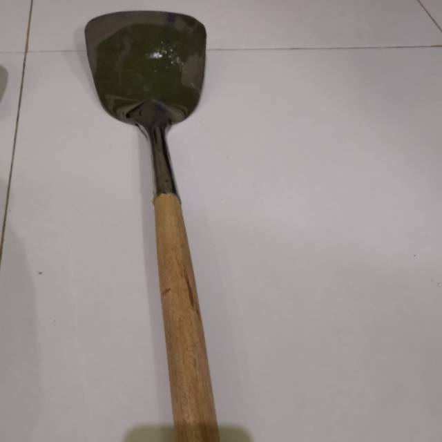 Sodet stainless spatula gagang kayu jumbo