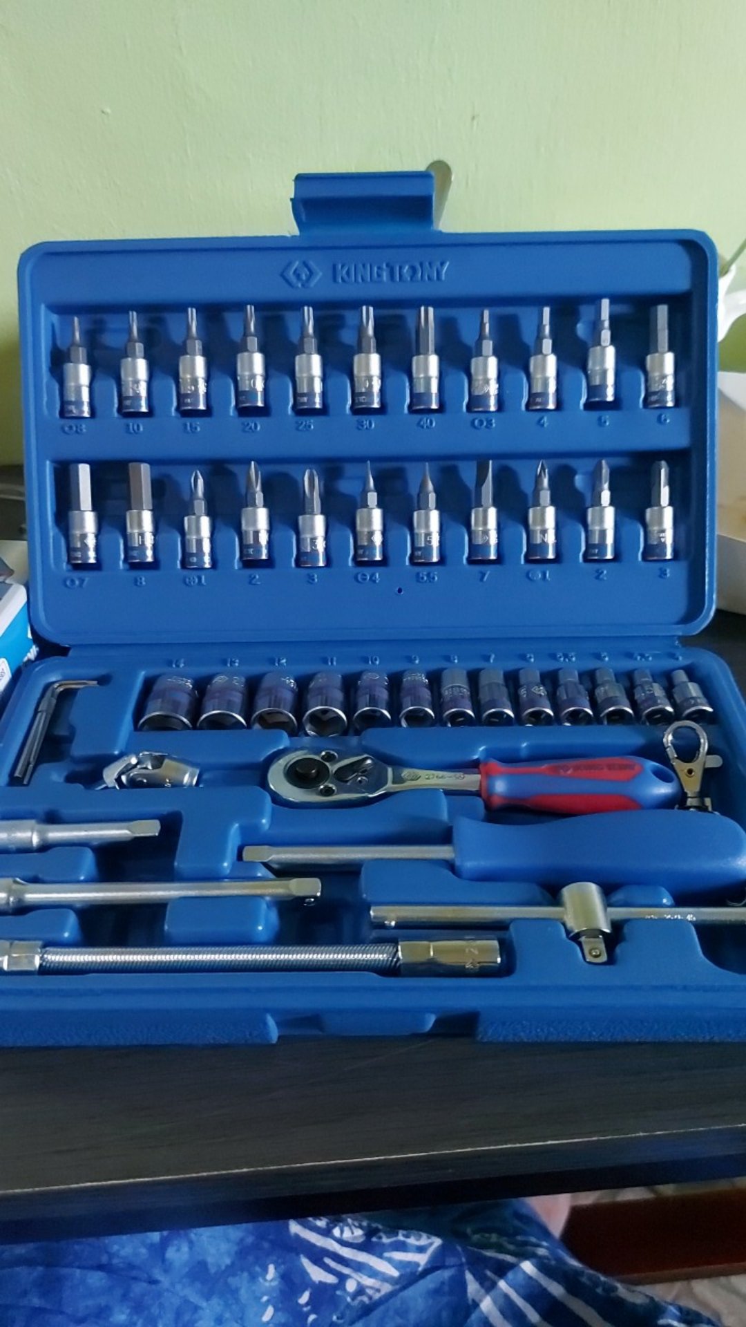Kunci Shock Set 46pc 1/4 Dr.socket Set 0st2346mr Kunci Soket Kunci Socket