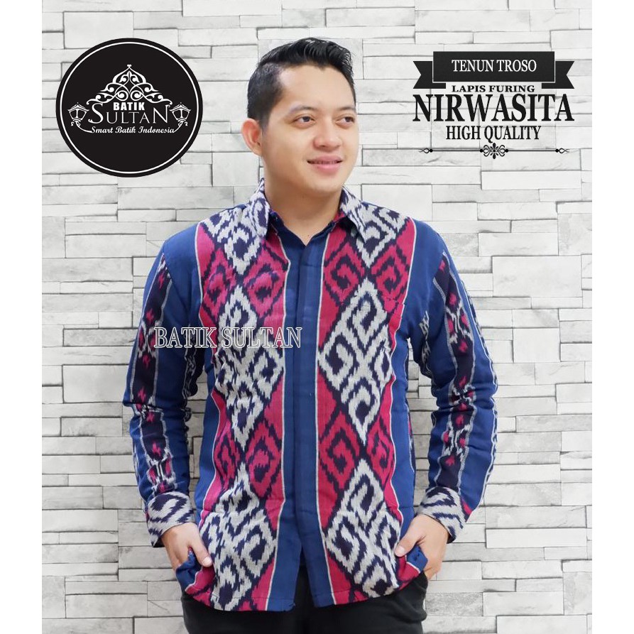 Nirwasita Kemeja Batik Tenun Pria Lengan Panjang Full Furing by Batik Sultan