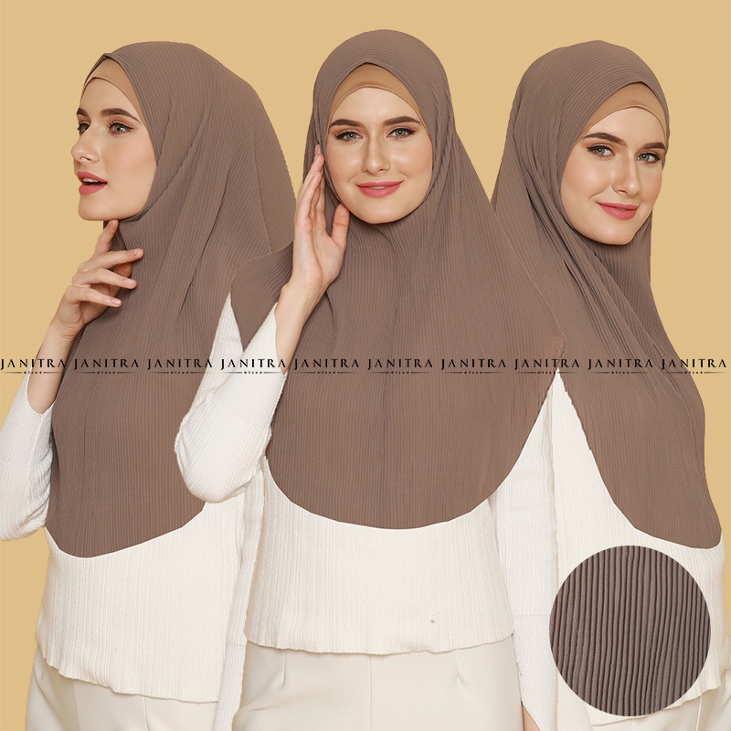 Jilbab Bergo Plisket Ceruty Babydoll | Kerudung Plisket | Bergo Maryam Plisket | Jilbab Instan-1