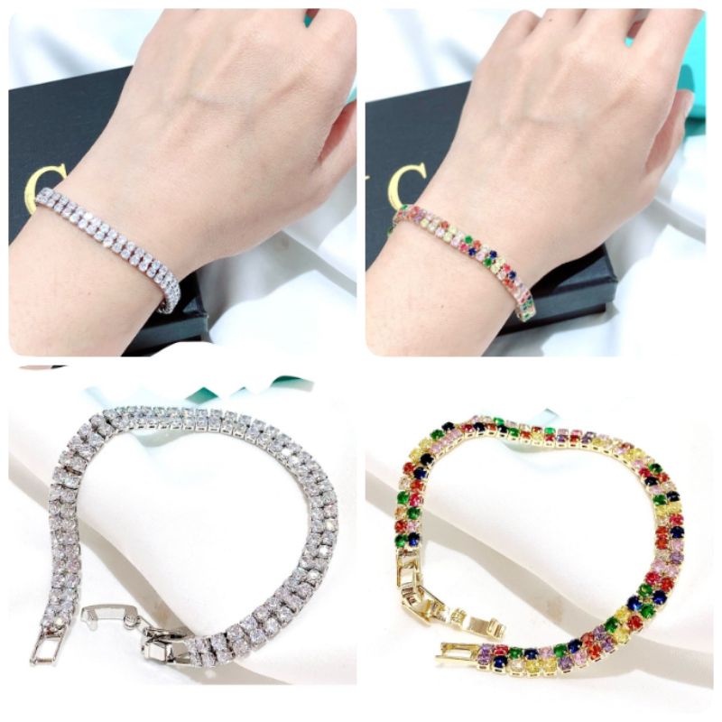 Gelang Premium Lapis emas Gelang zircon mata kilau Premium Quality Anti Karat Anti Alergi Bracelet import 939