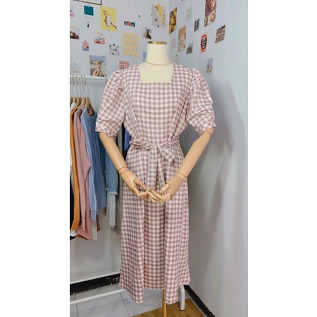 Yuki plaid Dress / Dress kotak / dress wanita / dress lebaran