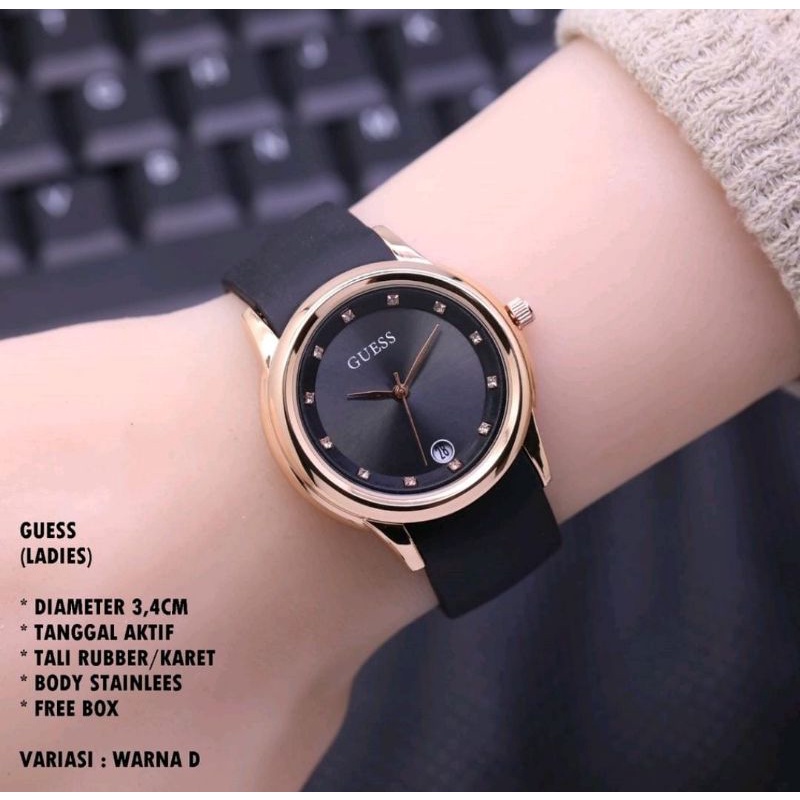 Jam Tangan Kasual Jam Tangan Analog Rubber Ladies Wanita Terlaris