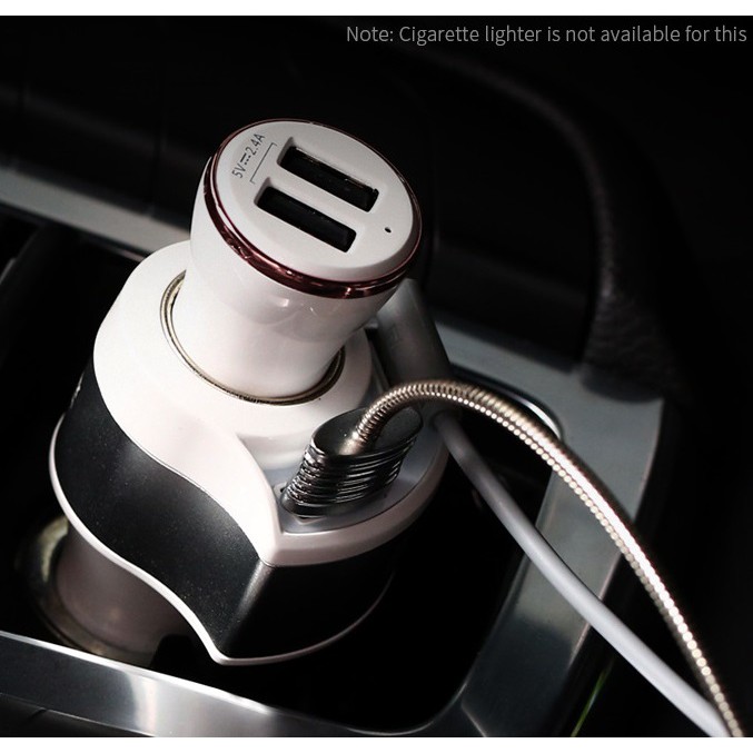 REMAX RCC218 JourneyCar Output 4.8A Car Charger 2 Port USB plus Socket Lighter Charger Mobil 3 in 1