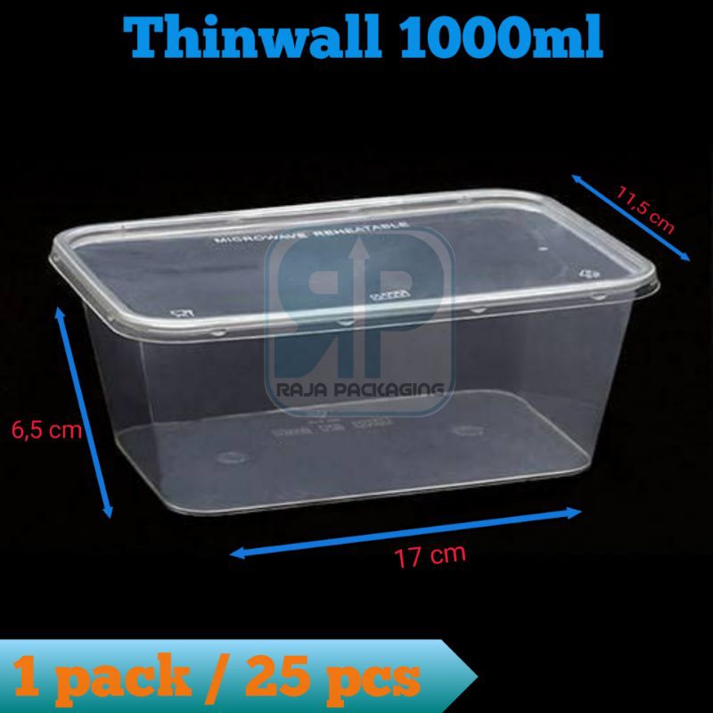 Flash Sale Thinwall 1000 Ml [kotak] | Tempat Makan Plastik 1000 Ml AjgEJLWHmx8G8b