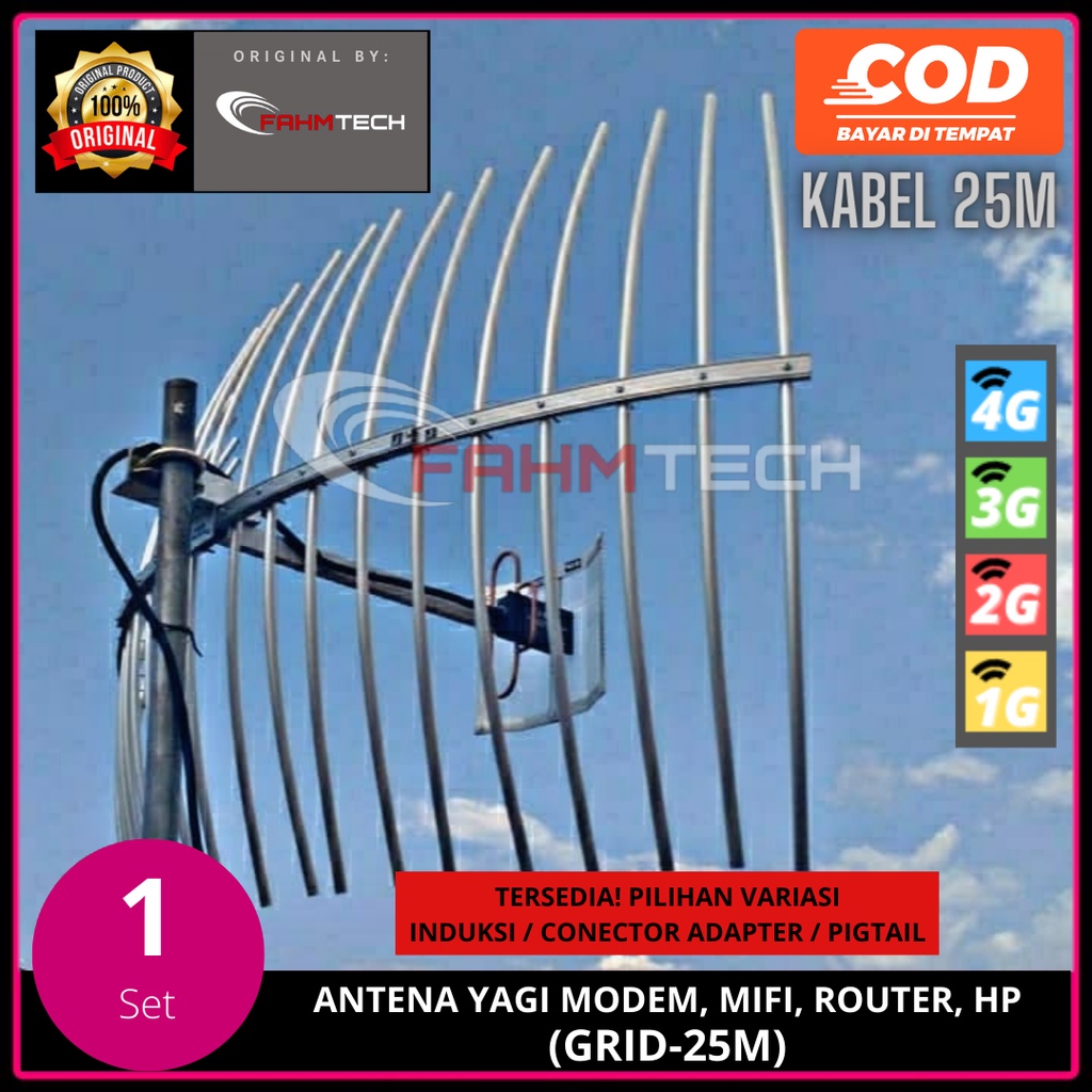 Antena Yagi Grid Modem, Mifi, Router, HP 4G - FAHM TECH (GRID-25M)