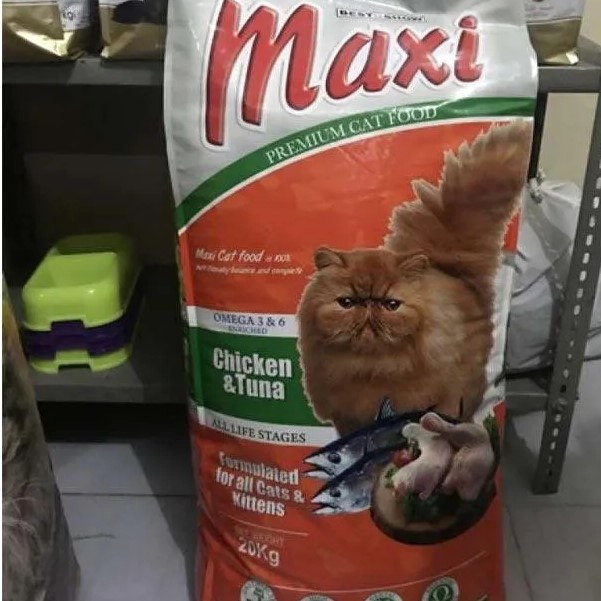 Makanan Kucing Maxi Kering Murah bisa untuk Kitten Kampung Anggora Persia Termurah Promo Tuna Salmon