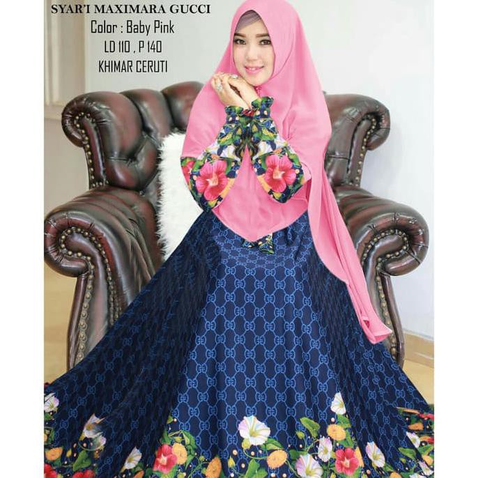 TOKO TUNIK  MURAH BAJU BUSANA MUSLIM WANITA GAMIS SYARI PESTA MAXMARA GUCCI TERBARU CV2